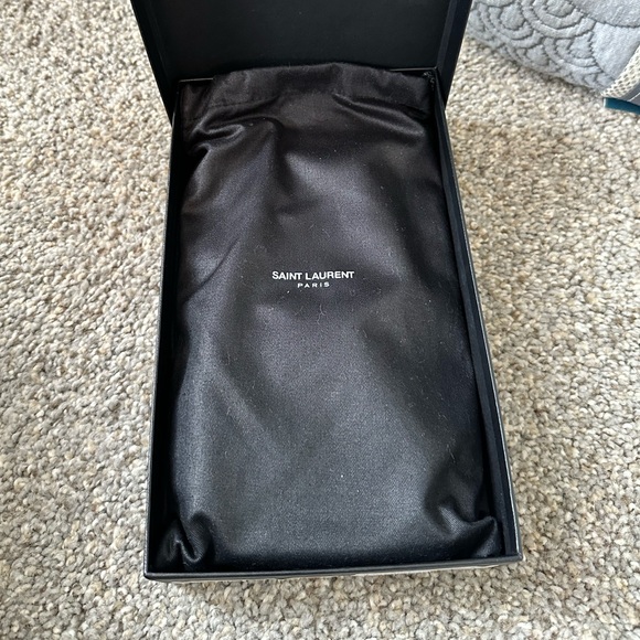 EUC🩵Saint Laurent Paris Blue Glacier Leather Y Line Flap Wallet - Picture 15 of 15